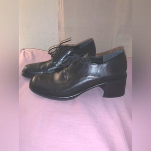 Wednesday Adams style heeled loafers by Diba USA
